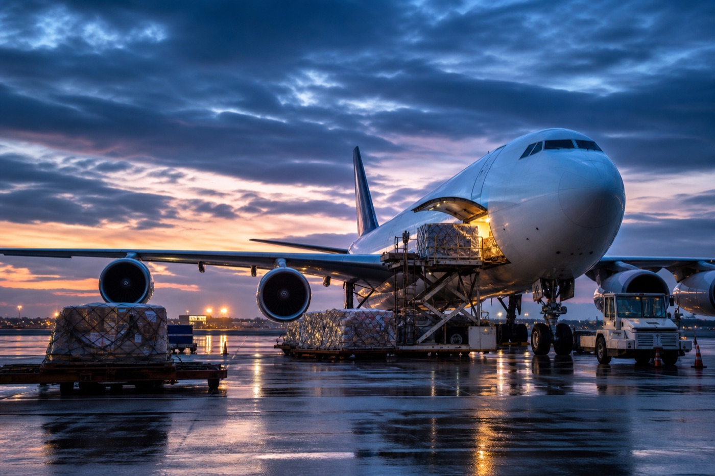 Air Freight — cargo aircraft on airport apron
