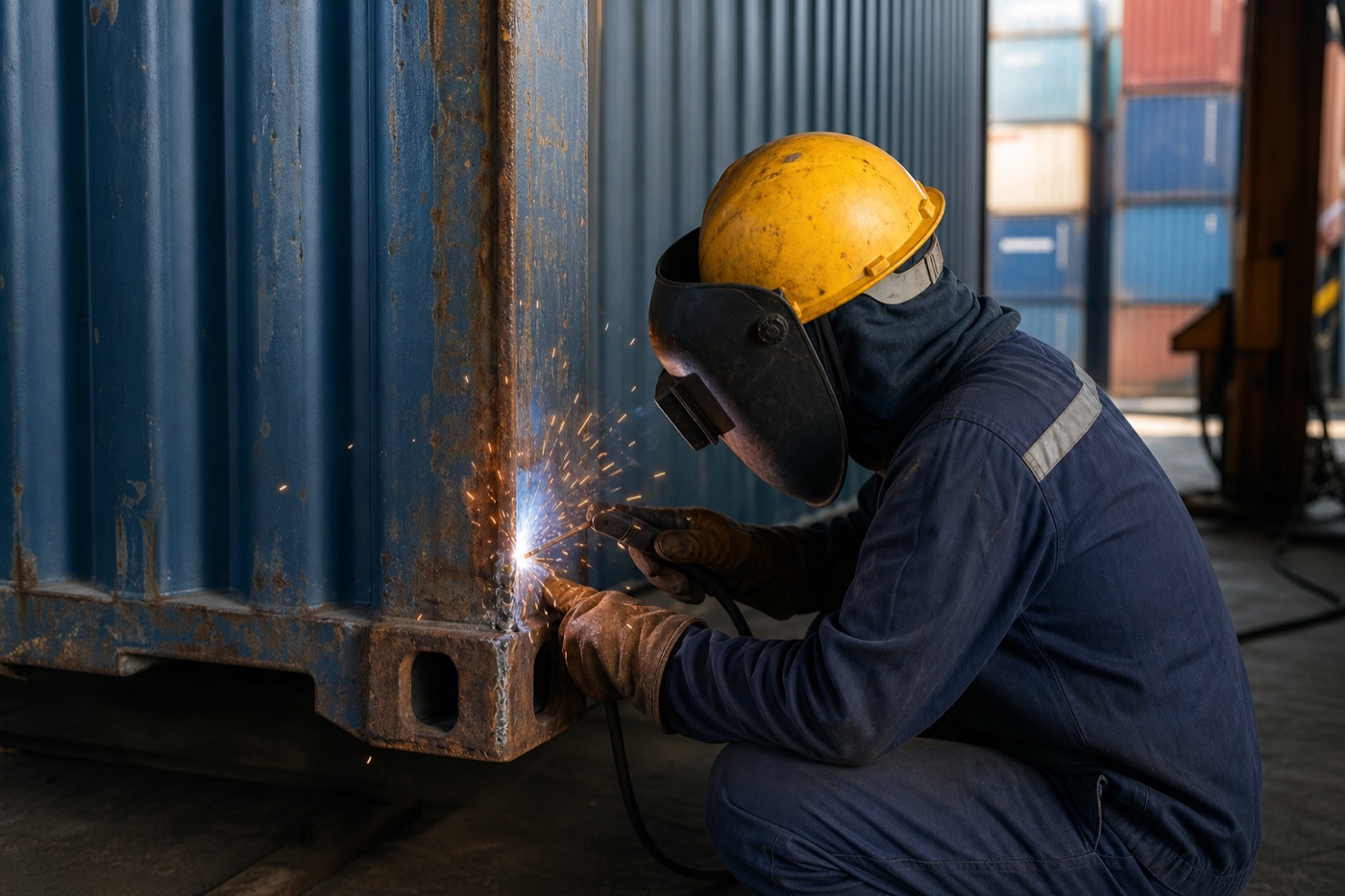 Container Repair — industrial depot welding and structural repair